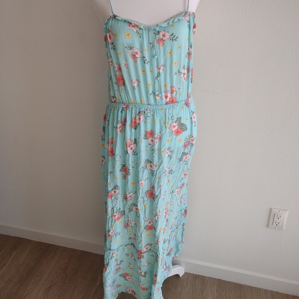 Gypsy and Jade summer teal floral dress L